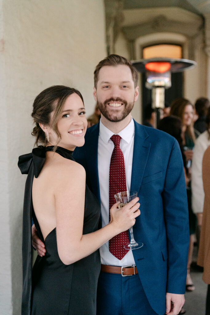 Guests mingling during cocktail hour at Peterson Dumesnil House wedding in Louisville KY