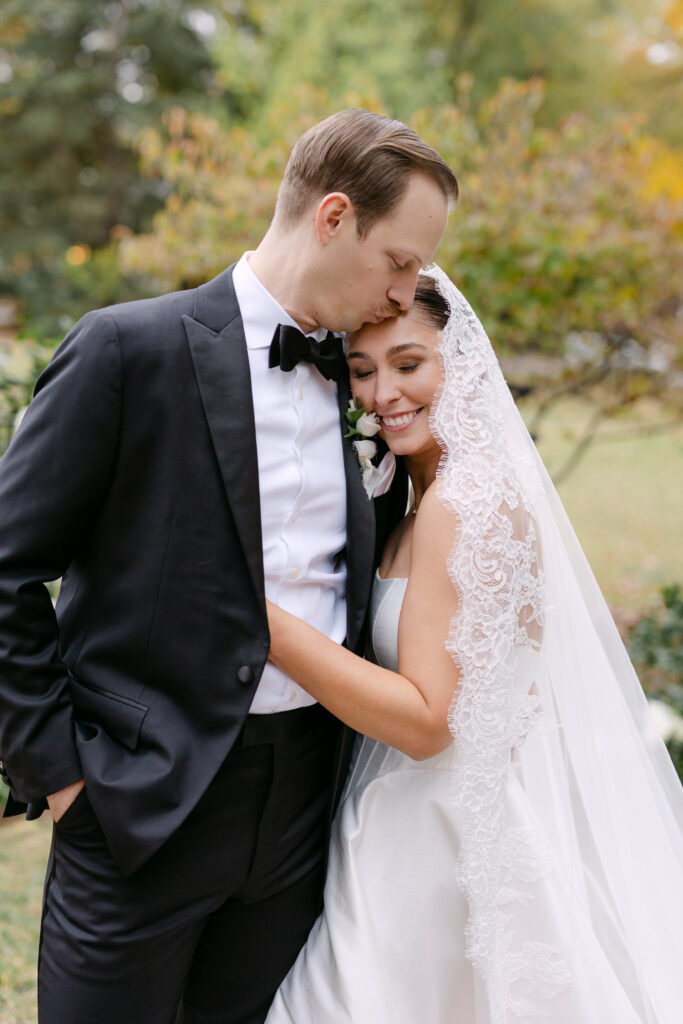 Newlywed bride and groom portrait at Peterson Dumesnil House wedding in Louisville Kentucky