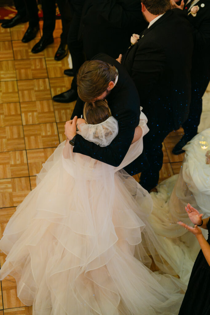Bride and groom reception entrance at the Louisville Palace wedding venue in downtown Louisville KY