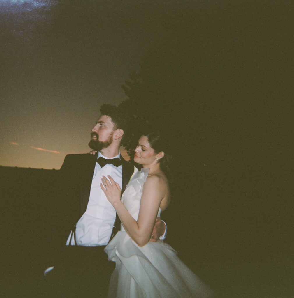 Romantic sunset wedding portraits of bride and groom at The Olmsted Louisville Kentucky