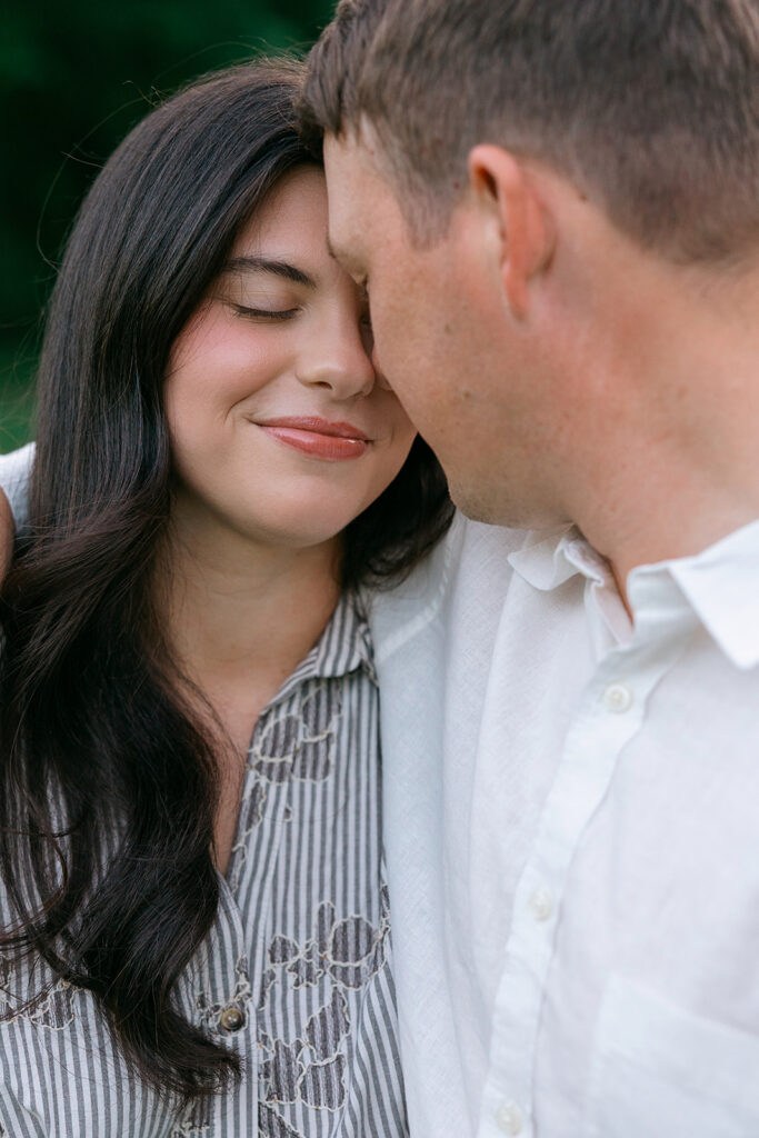 Natural light engagement portraits of Jenna and Aaron in Cherokee Park Kentucky