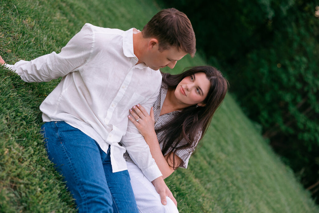 Timeless engagement photos of Jenna and Aaron at Cherokee Park in Louisville Kentucky